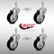 Service Caster 4 Inch SS Black Polyurethane Wheel Swivel 3/8 Inch Threaded Stem Caster Set SCC SCC-SSTS20S414-PPUB-BLK-381615-4 - alternate 3